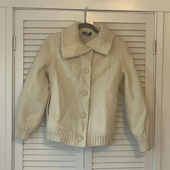 Fjord Fashion vintage jacket cream button 36 women Scandinavian wool Nordic - Picture 1 of 7
